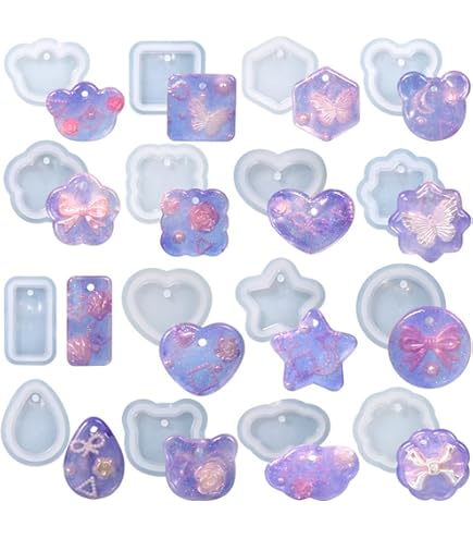 Amazon.co.jp: BOHALUU(ボハル) シリコンモールド ハート型 星型 16